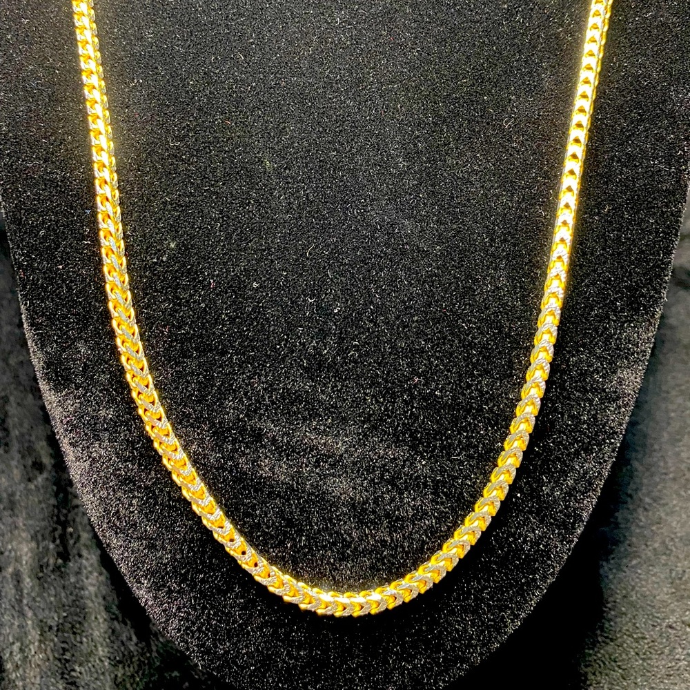 10k gold vermeil mens bestselling Iced Franco chain Pure Italian 925 no fade HOT
